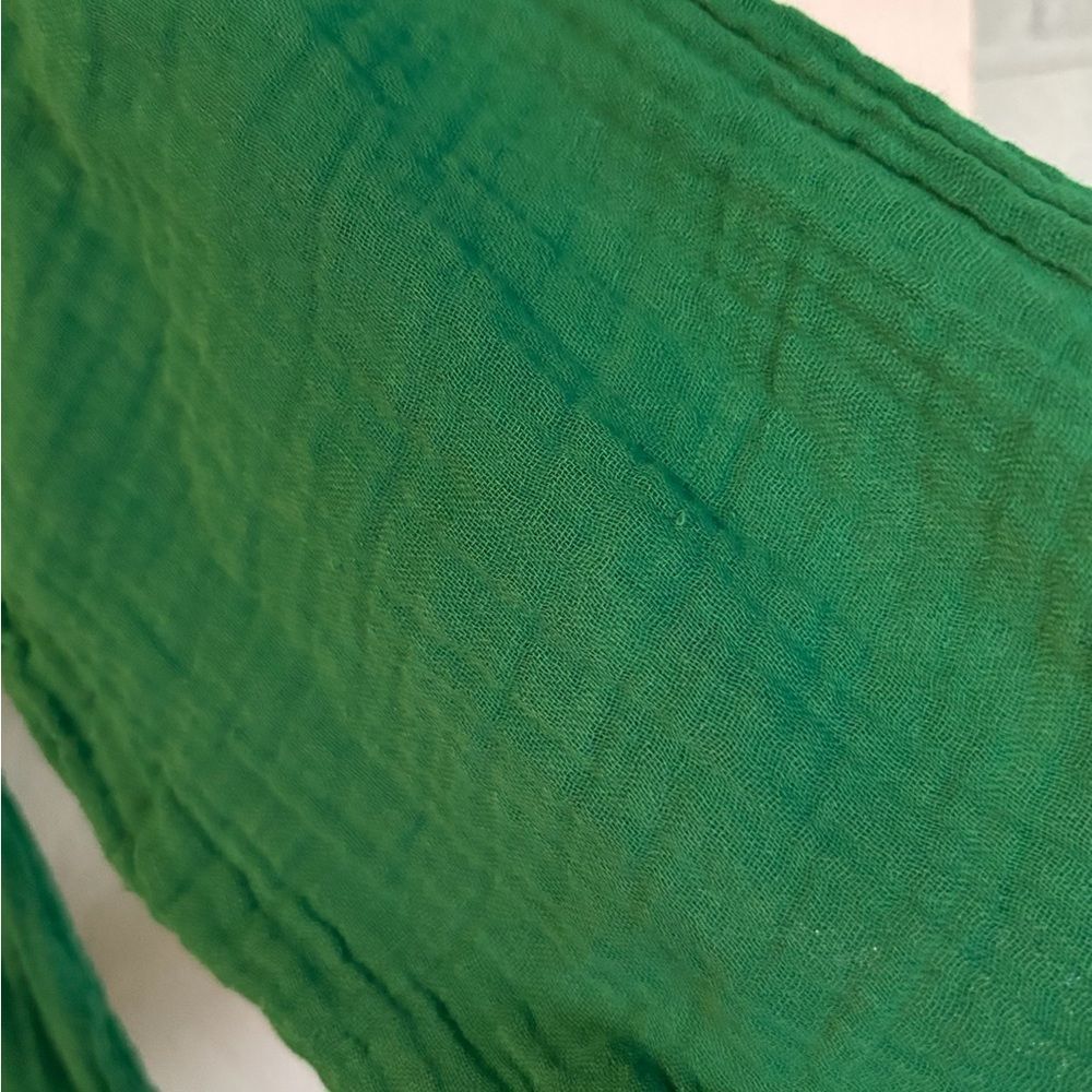 New Michael Stars - sonia tiered gauze long sleeve mini dress - kelly green - Picture 7 of 7
